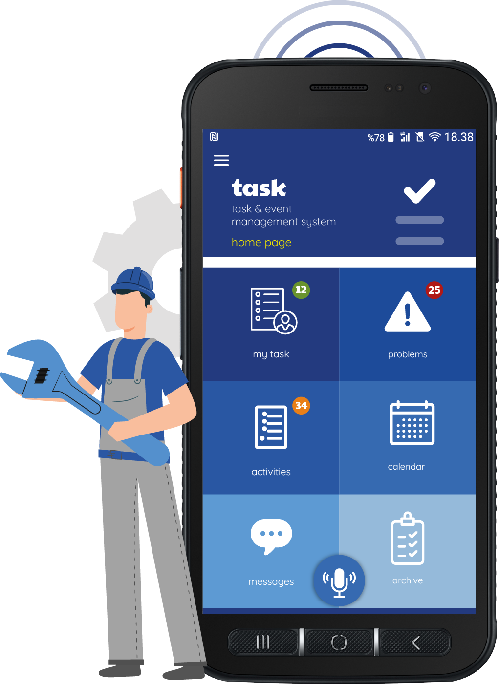 With Idenfit task manager software, you can manage, monitor and receive reports with instant routine and continuous assignments.